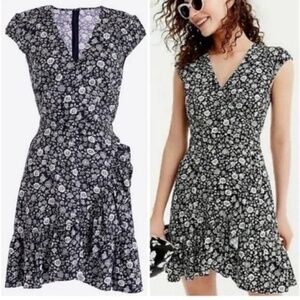 J. Crew Mercantile Faux Wrap High-Low Dress with Ruffles, Size 4